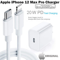 Зарядно адаптер 220V HIGH QUALITY бързозареждащо Apple  20W USB-C с вкючен кабел за Apple iPhone 13 6.1 / Apple iPhone 13 Pro / Apple iPhone 13 Pro Max / Apple iPhone 13 mini / IPHONE 11 / X / бяло